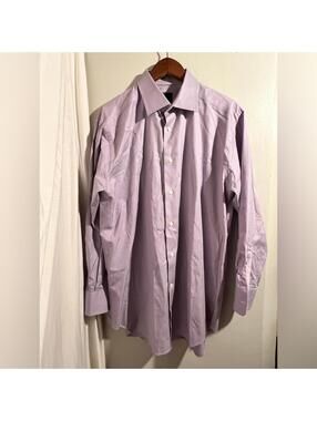 David Donahue Light Purple Plaid Long Sleeve Button Down NWOT